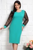 Rochie Melinda cu Accesoriu si Maneci de Tull Mint - 60Marimea