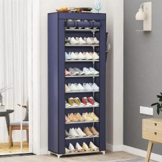 Pantofar textil 9 rafturi cu husa si fermoar