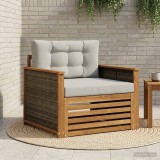 vidaXL Canapea Medie pentru Exterior Lemn Solid de Acacia natural 3438935