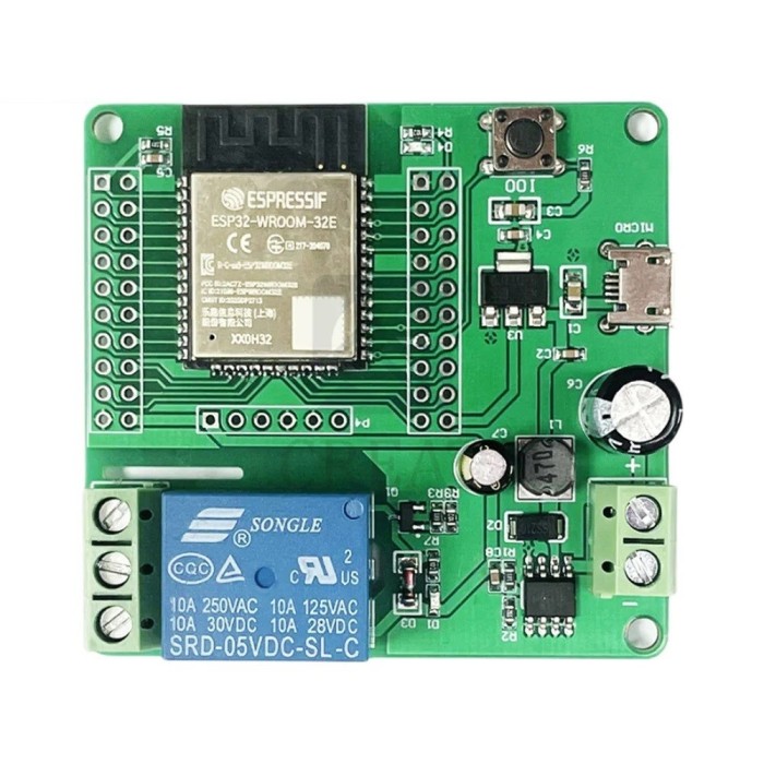 ESP32 Wroom 32E WIFI Bletooth cu releu si alimentare DC7-60V si microusb 5V