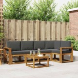 vidaXL Set de canapele de exterior cu pernă 6 pcs Natural și Antracit 3366435