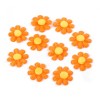 Set 10 margarete decorative textile Kyrra, diametru 27 mm, Portocaliu, Crisalida