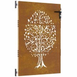 Cumpara ieftin Poarta pentru gradina, 85x125 cm, otel corten, model copac