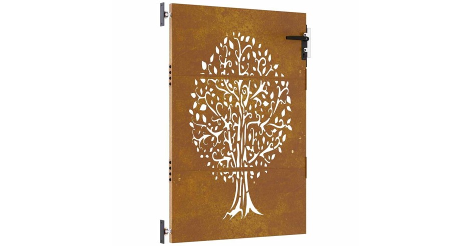 Poarta pentru gradina, 85x125 cm, otel corten, model copac | Okazii.ro