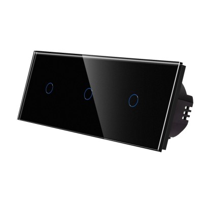 Intrerupator Simplu + Simplu + Simplu cu Touch din Sticla LUXION SmartElectro IntelligentHouse foto