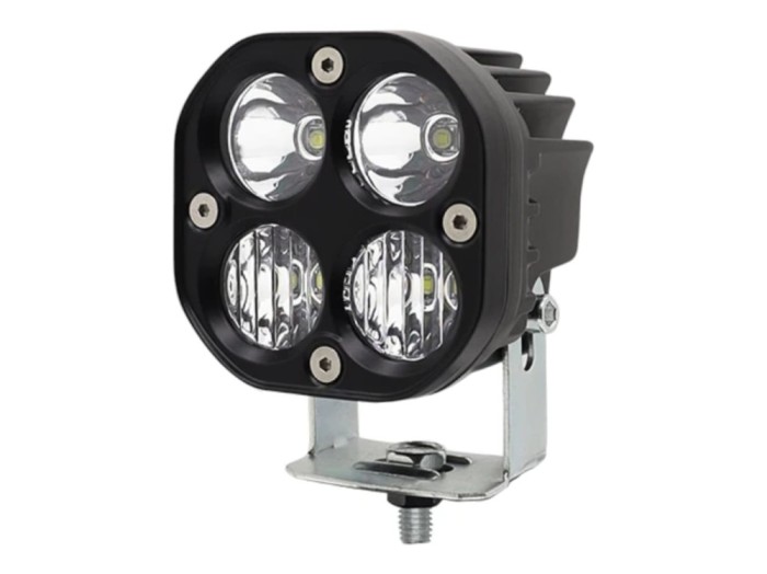 Proiector LED Off-Road 40W, 6000K, Lumina Alba, Fascicul Spot, Dimensiuni 77mm x 69mm x 77mm, Ideal pentru ATV, SUV, Camioane, Pescuit, Camping, Utila