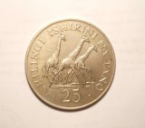 Cumpara ieftin TANZANIA 25 SHILLINGI 1974 ARGINT / GIRAFE