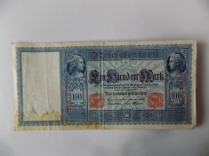 Bancnote Germania 100 marci 1908 foto