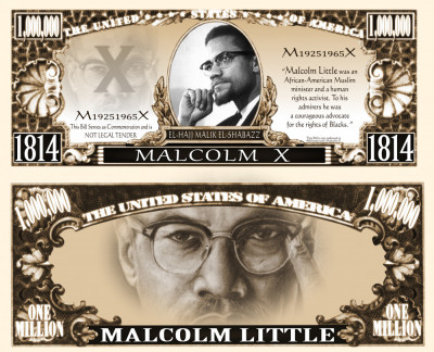 !!! SUA = FANTASY NOTE (TJ6) = MALCOLM X , MALIK EL-SHABAZZ - 2015 - UNC foto