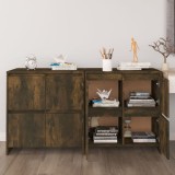VidaXL Servante, 2 buc., stejar fumuriu, 70x41x75 cm, lemn prelucrat