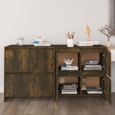 Gossi servante, 2 buc., stejar fumuriu, 70x41x75 cm, lemn prelucrat