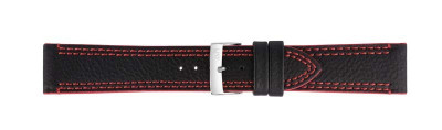 Curea de ceas Neagra cu cusatura rosie Morellato Futnet Genuine Leather 22mm foto
