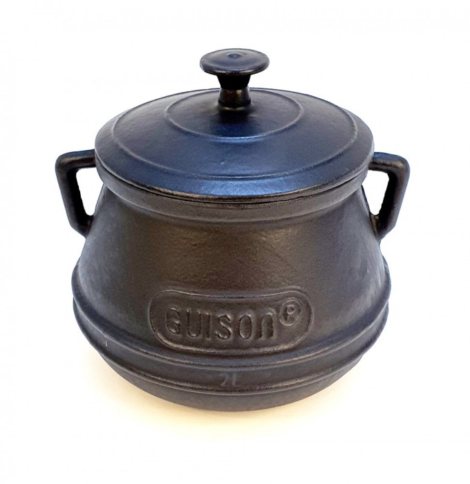 Oala din fonta, turnata, emailata cu capac, 2 litri, gatit profesional, Guison, GRC91502