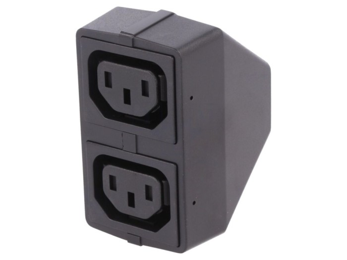 Conector alimentare AC splitter C14 C13 x2