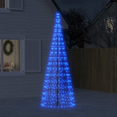 vidaXL Pom de Crăciun LED pe st&amp;acirc;lp 550 LED-uri Albastru 300 cm foto