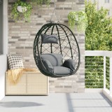 VidaXL Scaun cu Ou Suspendat fără Suport Antracit Rattan Poliester