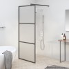 vidaXL Cabina Dus Walk-In Neagra 80x195cm Sticla ESG Semi-Mata Paravan Dus