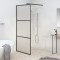 vidaXL Perete cabină duș walk-in negru 80x195 cm sticlă ESG semi-mată 151876