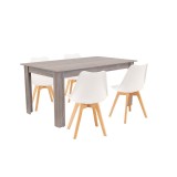 Set de masă Lola 4 1 alb-stejar York