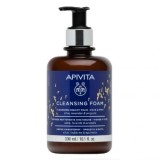 APIVITA Spumă cremoasă de curățare pentru față și ochi cu propolis, măsline și lavandă 300 ml