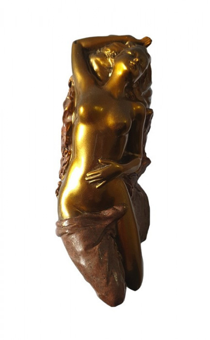 Statueta decorativa, Femeie, Auriu, 17 cm, GXL003