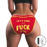 Bikini XL-XXL Imprimati LET'S VIBE and FUCK HARD cu Glont Vibrator, Remote Control, 10 Moduri Vibratii, USB