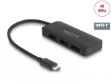 Multiplicator USB type C (DP Alt Mode) la 3 x DisplayPort MST 4K60Hz, Delock 88041