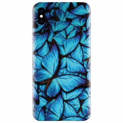 Husa silicon pentru Apple Iphone X, Blue Butterfly 101 foto