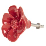 Cumpara ieftin Buton mobilier ceramica rosie 4 cm