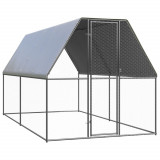 VidaXL Coteț de păsări pentru exterior, 2x4x2 m, oțel galvanizat