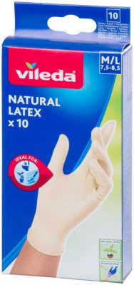 Mănuși de latex natural Vileda, M/L, pachet. 10 buc foto