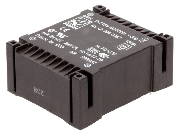 Transformator &icirc;ncapsulat 18VA 12V 750mA