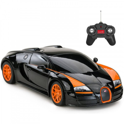 MASINA CU TELECOMANDA BUGATTI GRAND SPORT VITESSE NEGRU CU SCARA 1 LA 18 SuperHeroes ToysZone foto