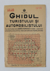 GHIDUL TURISTULUI SI AUTOMOBILISTULUI , HARTA ROMANIEI , CAROUL 14 - CLUJ -TURDA - ZALAU de M.D. MOLDOVEANU , 1936 foto