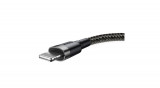 Baseus Lightning Cafule Cablu de date și &icirc;ncărcare pentru iPhone 2.4A 1m gri negru (CALKLF-BG1)