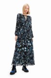 Desigual rochie culoarea negru, maxi, dreaptă