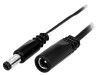 Cablu DC 5,5/2,1 mm2 cu mufă și soclu drept negru 2x0,5mm2, Bq Cable