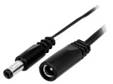 Cablu DC 5,5/2,1 mm2 cu mufă și soclu drept negru 2x0,5mm2, Bq Cable