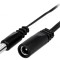 Cablu DC 5,5/2,1 mm2 cu mufă și soclu drept negru 2x0,5mm2