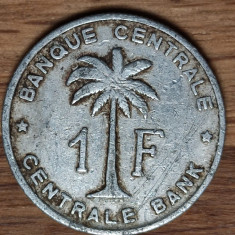 Congo belgian - moneda coloniala istorica - 1 franc 1960 - ruanda urundi