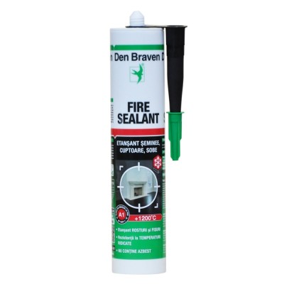 Etansant Den Braven Fire Sealant, negru, rezistent la temperatura, 280 ml foto