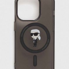 Karl Lagerfeld Husă pentru telefon iPhone 15 Pro 6.1 culoarea negru