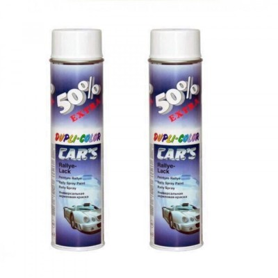 Pachet 2 x Vopsea spray Dupli-color alb lucios pentru jante 600 ml alb foto