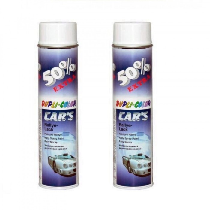 Pachet 2 x Vopsea spray Dupli-color alb lucios pentru jante 600 ml alb