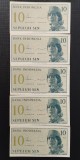 INDONEZIA 10SEN 1964-LOT 5 BUC