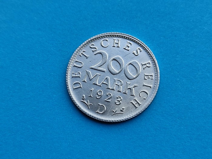 200 Mark 1923-D -Germania-AUNC-in realitate arata bine!