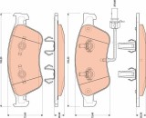 Set placute frana disc Audi A8 D3 Motor 2.8 FSI, 3.0 TDI quattro, 3.2 FSI, 3.2 FSI quattro, 4.2 TDI quattro, 6.0 W12 quattro, 6x12x3mm, OE 4E4698151A
