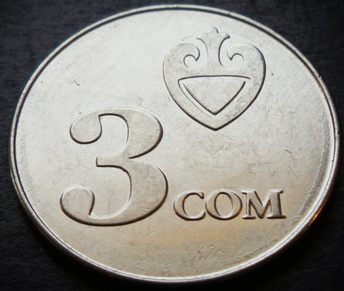Moneda 3 SOM - REPUBLICA KYRGYZSTAN, anul 2008 * cod 3362