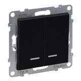 Intrerupator dublu cu led Legrand Suno negru 721415
