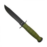 Cumpara ieftin Cutit de vanatoare, otel inoxidabil ABS, 26 cm, negru verde, husa inclusa
